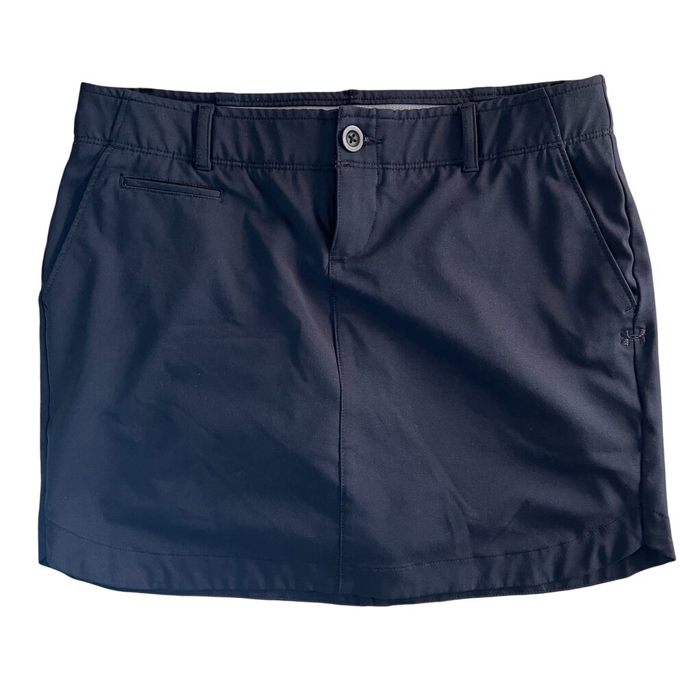 Under Armour Black Athletic Skort Golf Tennis Skirt Built-In Shorts Size 2